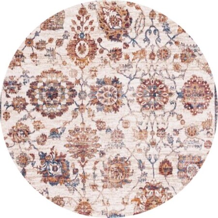 Safavieh 6 ft. 7 in. x 6 ft. 7 in. Heirloom Power Loomed Round Rug; Navy & Beige HRL718N-7R